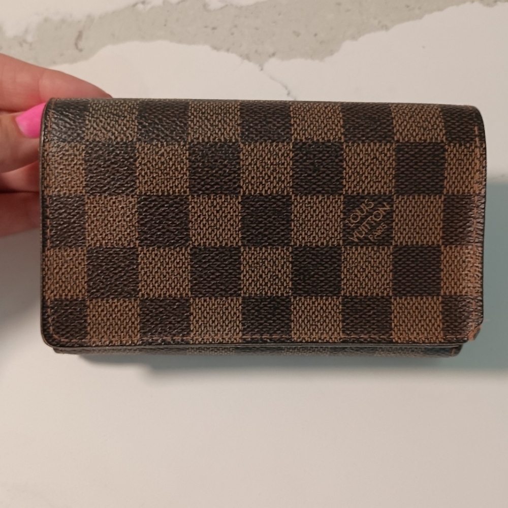 Louis Vuitton Damier Ebene Canvas PorteMonnaie Billets Tresor Wallet